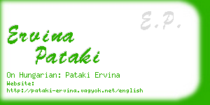 ervina pataki business card
